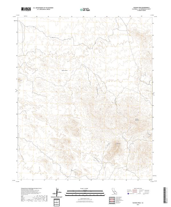 Savahia Peak, CA — USGS 7.5-minute topo (2021)