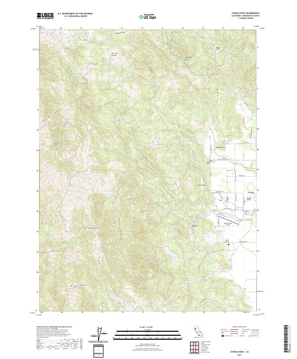 Covelo West, CA — USGS 7.5-minute topo (2021)