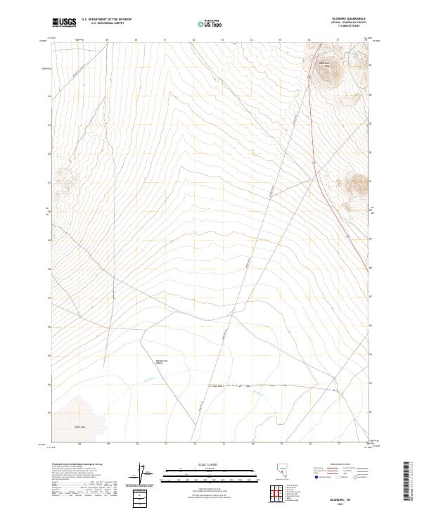Klondike, NV — USGS 7.5-minute topo (2021)