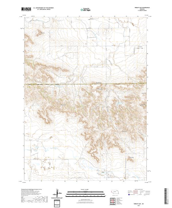 Wright Gap, NE — USGS 7.5-minute topo (2021)
