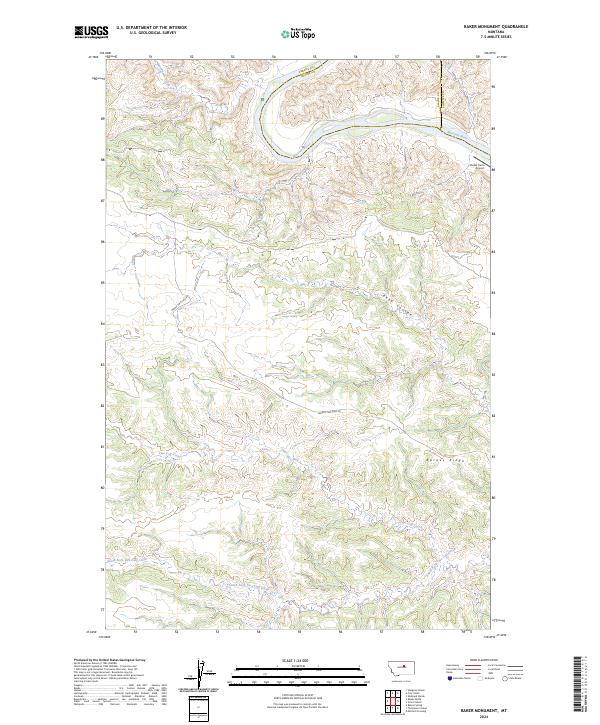 Baker Monument, MT — USGS 7.5-minute topo (2024)