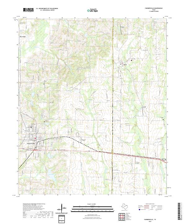 Farmersville, TX — USGS 7.5-minute topo (2022)
