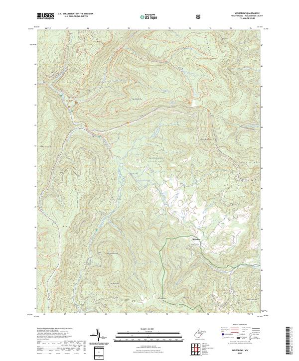 Woodrow, WV — USGS 7.5-minute topo (2023)