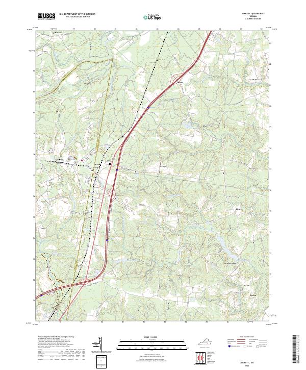 Jarratt, VA — USGS 7.5-minute topo (2022)