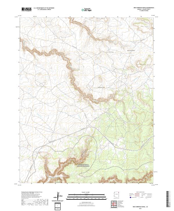 Red Cornfield Mesa, AZ — USGS 7.5-minute topo (2021)