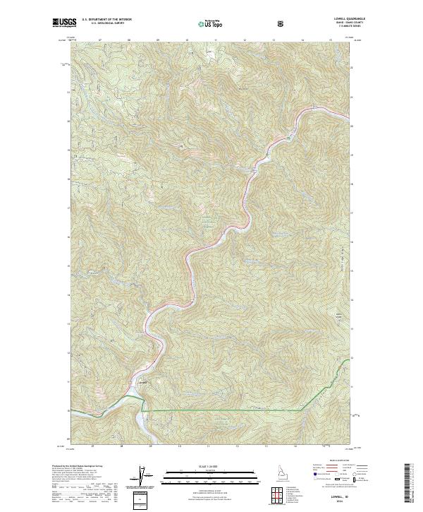 Lowell, ID — USGS 7.5-minute topo (2024)