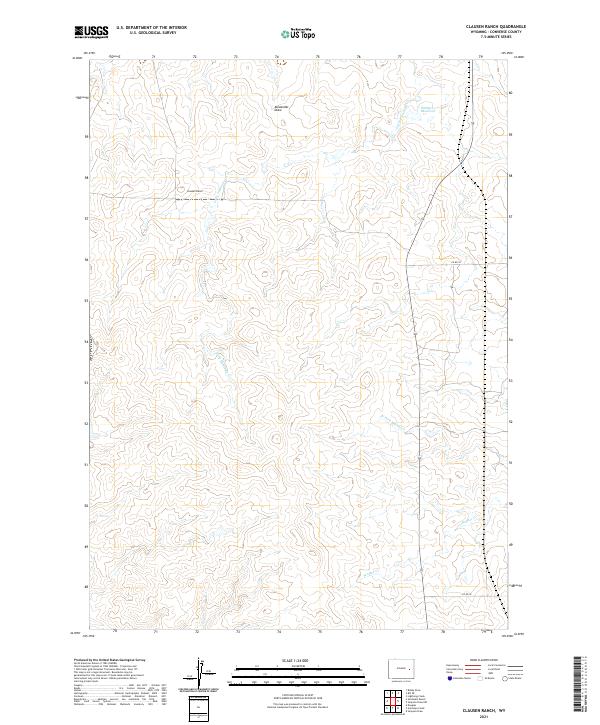 Clausen Ranch, WY — USGS 7.5-minute topo (2021)
