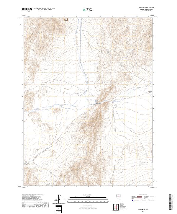 Rocky Pass, NV — USGS 7.5-minute topo (2023)