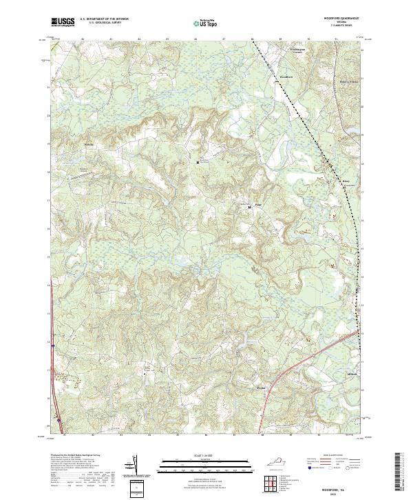 Woodford, VA — USGS 7.5-minute topo (2022)