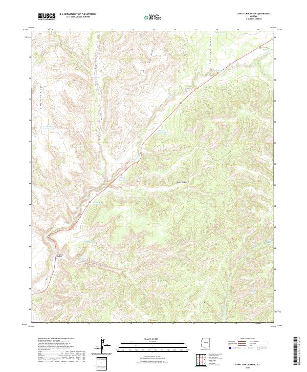 Long Tom Canyon, AZ — USGS 7.5-minute topo (2021)