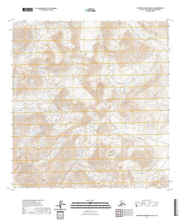 Talkeetna Mountains A-3 NE, AK — USGS 7.5-minute topo (2023)
