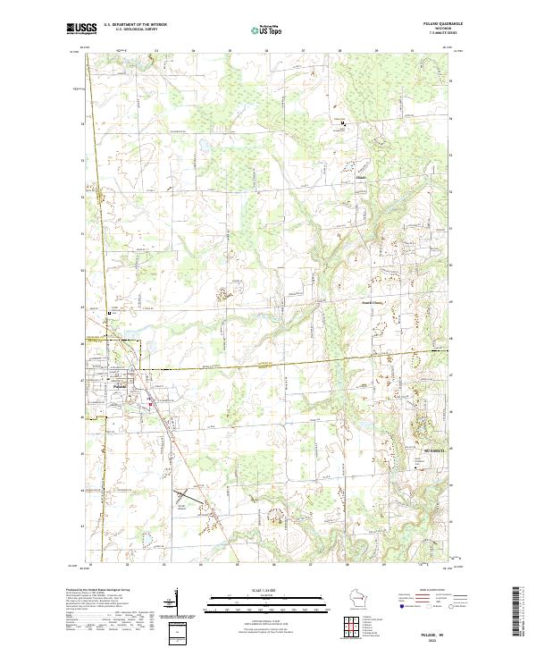 Pulaski, WI — USGS 7.5-minute topo (2022)