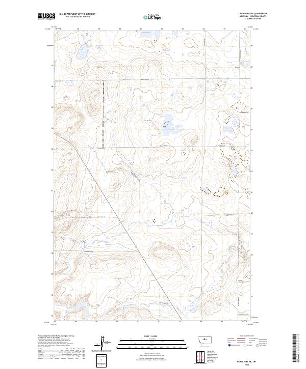 Geraldine NE, MT — USGS 7.5-minute topo (2024)