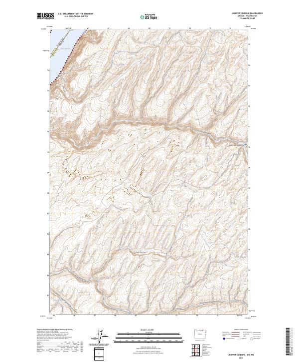 Juniper Canyon, OR-WA — USGS 7.5-minute topo (2024)
