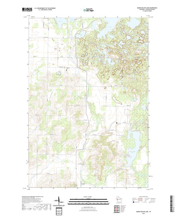 Marsh-Miller Lake, WI — USGS 7.5-minute topo (2022)