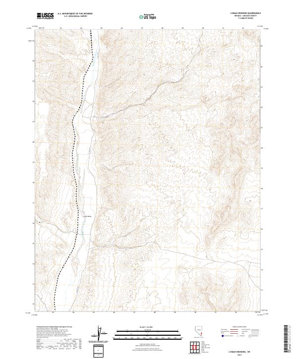 Lyman Crossing, NV — USGS 7.5-minute topo (2021)