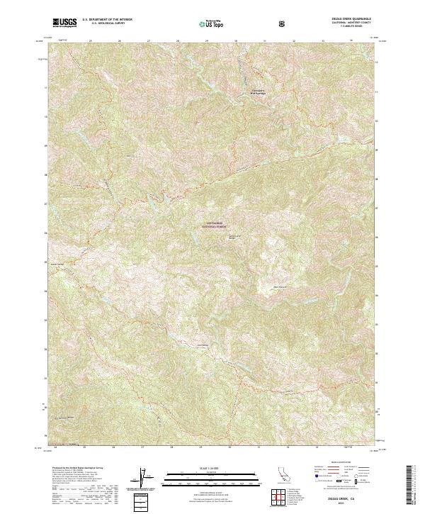 Zigzag Creek, CA — USGS 7.5-minute topo (2021)