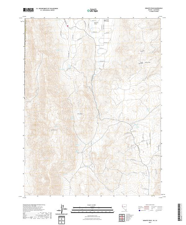 Granite Peak, NV-CA — USGS 7.5-minute topo (2021)