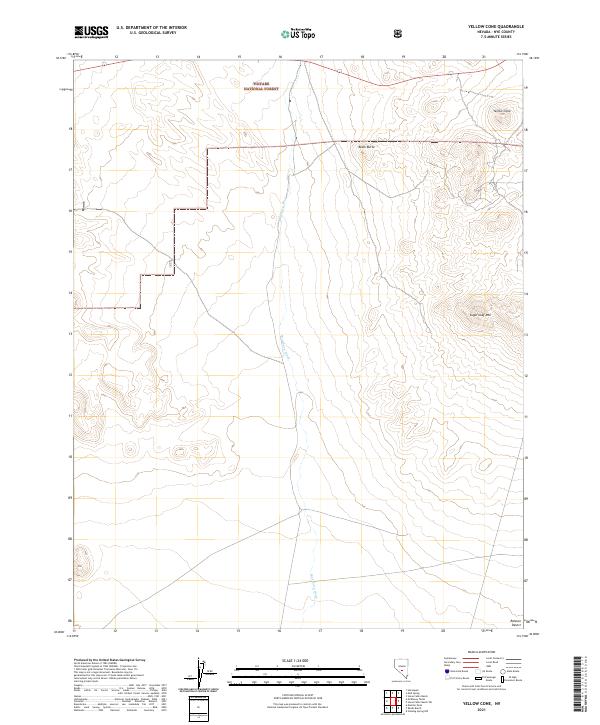 Yellow Cone, NV — USGS 7.5-minute topo (2021)