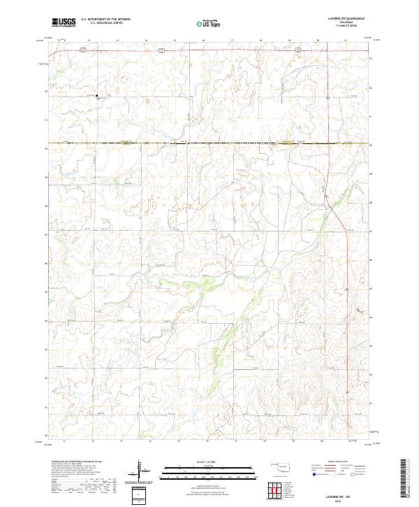 Laverne SW, OK — USGS 7.5-minute topo (2022)