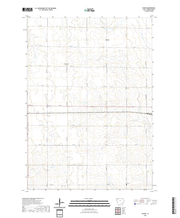 Plessis, IA — USGS 7.5-minute topo (2022)