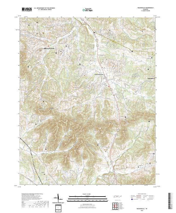 Nolensville, TN — USGS 7.5-minute topo (2022)