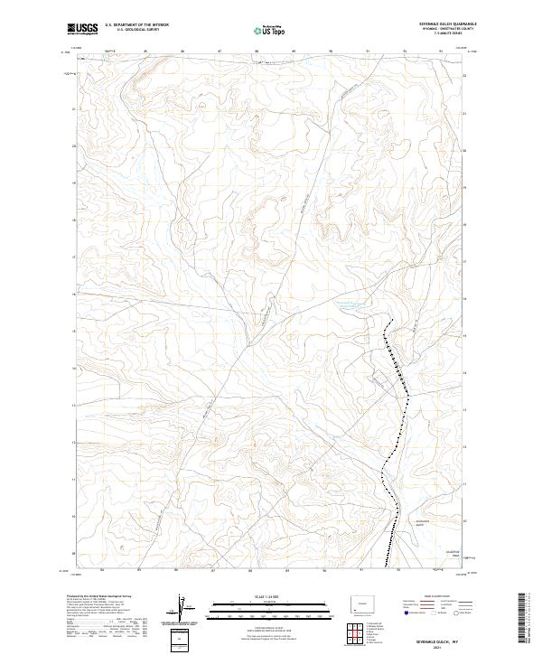 Sevenmile Gulch, WY — USGS 7.5-minute topo (2021)