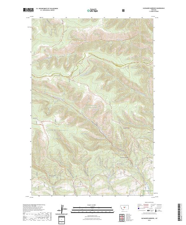 Haymaker Narrows, MT — USGS 7.5-minute topo (2024)