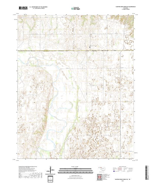Sleeping Bear Creek SW, OK — USGS 7.5-minute topo (2022)