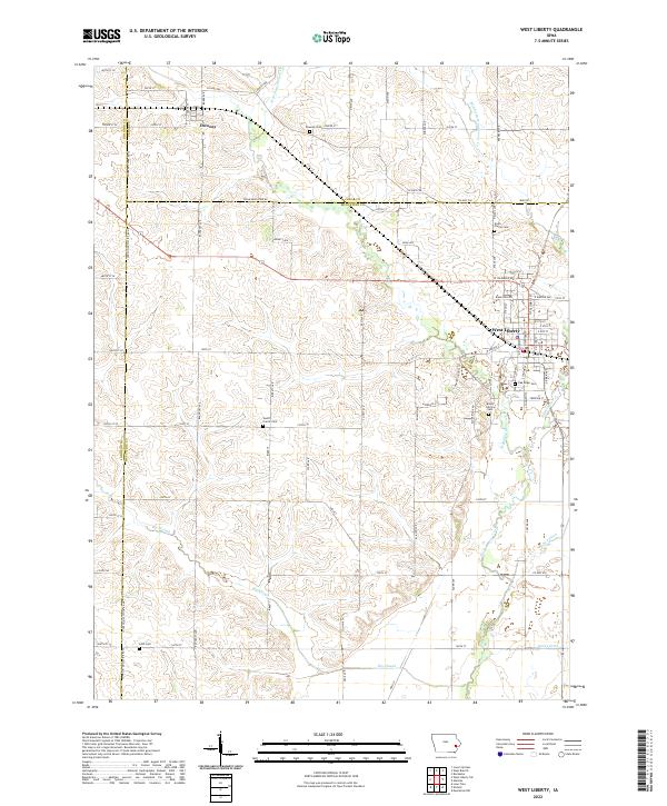 West Liberty, IA — USGS 7.5-minute topo (2022)