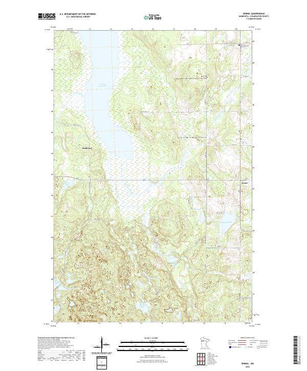 Zerkel, MN — USGS 7.5-minute topo (2022)