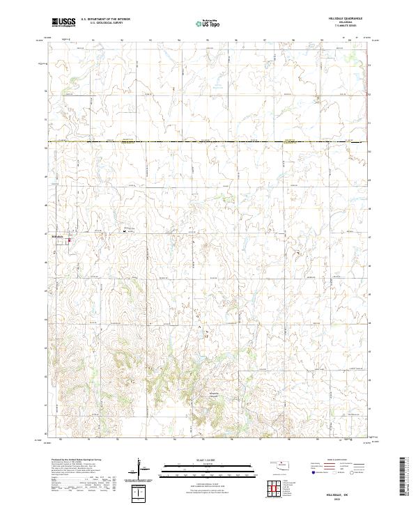 Hillsdale, OK — USGS 7.5-minute topo (2022)