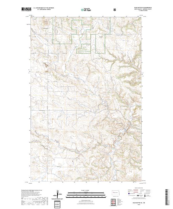 Blue Buttes SE, ND — USGS 7.5-minute topo (2024)
