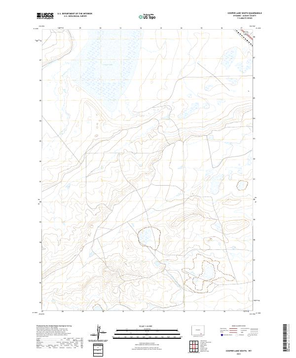 Cooper Lake South, WY — USGS 7.5-minute topo (2021)