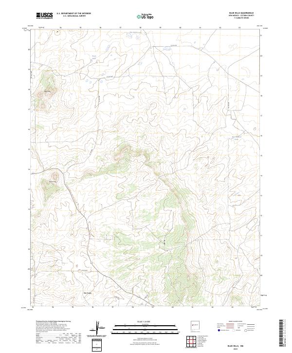 Blue Hills, NM — USGS 7.5-minute topo (2023)
