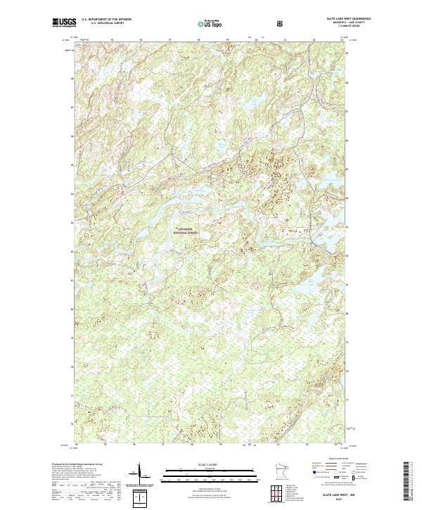 Slate Lake West, MN — USGS 7.5-minute topo (2022)