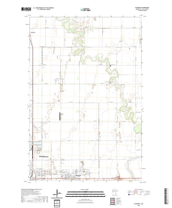 Dilworth, MN — USGS 7.5-minute topo (2022)