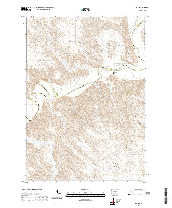 Ideal NE, SD — USGS 7.5-minute topo (2021)