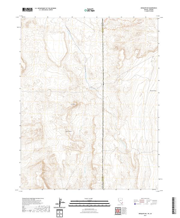 Mesquite NE, NV-AZ — USGS 7.5-minute topo (2021)