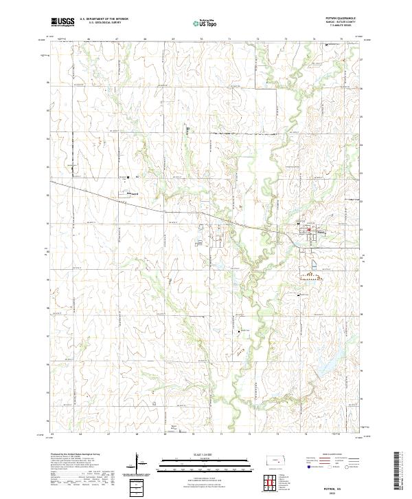 Potwin, KS — USGS 7.5-minute topo (2022)