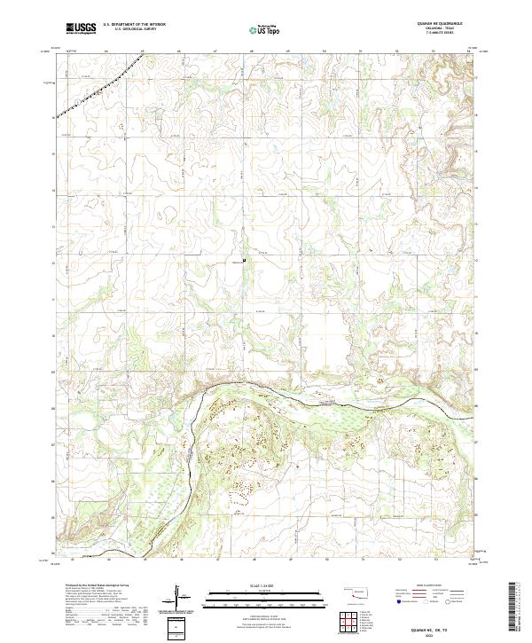 Quanah NE, OK-TX — USGS 7.5-minute topo (2022)