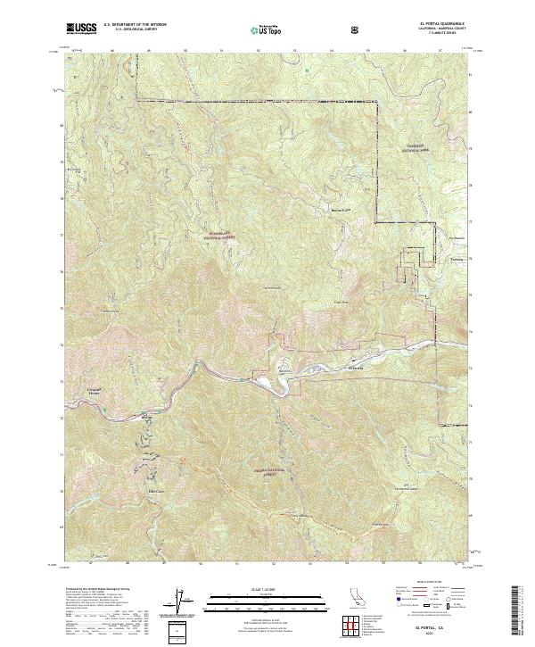 El Portal, CA — USGS 7.5-minute topo (2021)