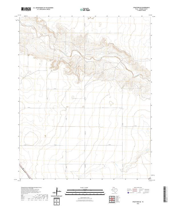 Stratford NE, TX — USGS 7.5-minute topo (2022)