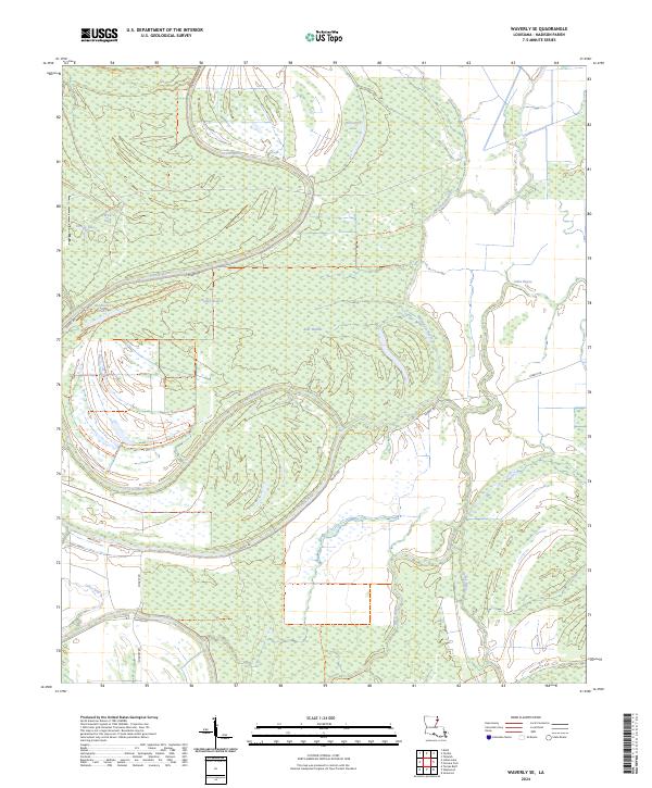 Waverly SE, LA — USGS 7.5-minute topo (2024)