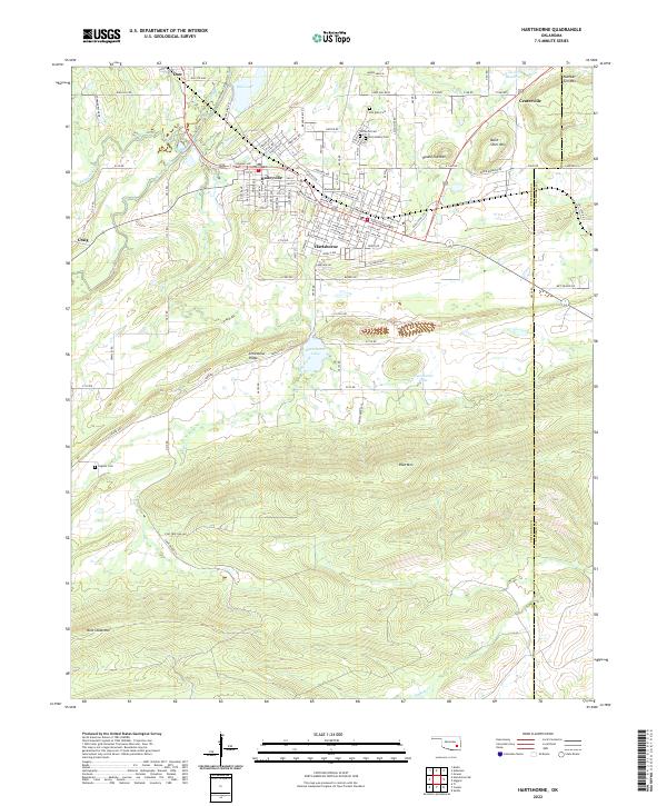Hartshorne, OK — USGS 7.5-minute topo (2022)