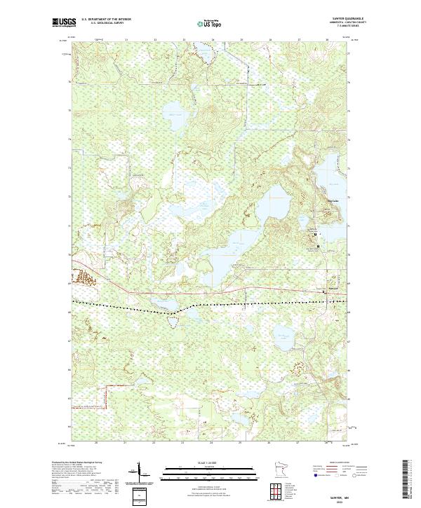 Sawyer, MN — USGS 7.5-minute topo (2022)