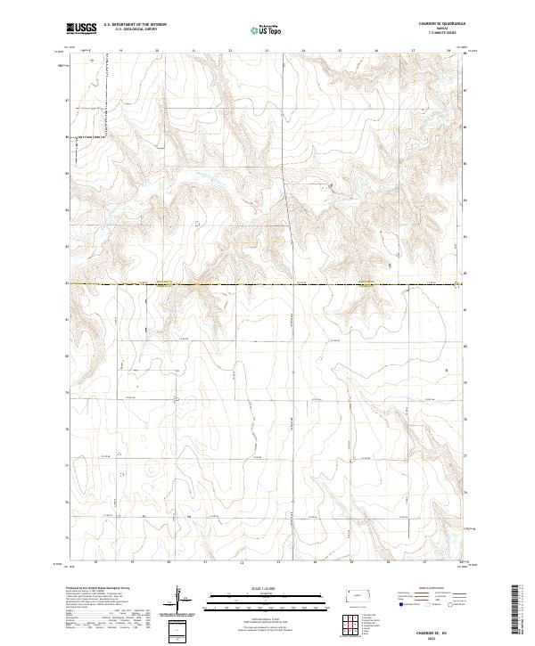 Chardon SE, KS — USGS 7.5-minute topo (2022)