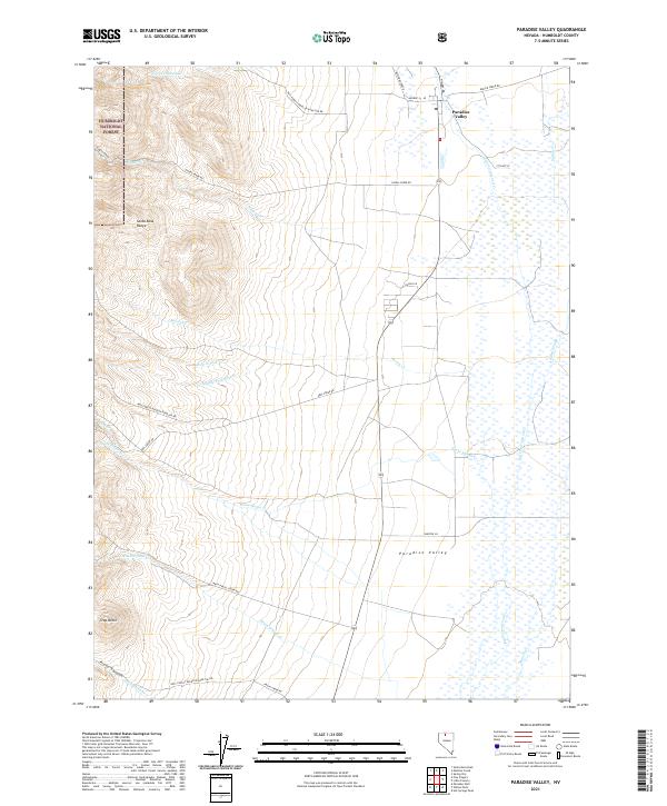 Paradise Valley, NV — USGS 7.5-minute topo (2021)