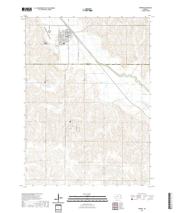 Pender, NE — USGS 7.5-minute topo (2021)