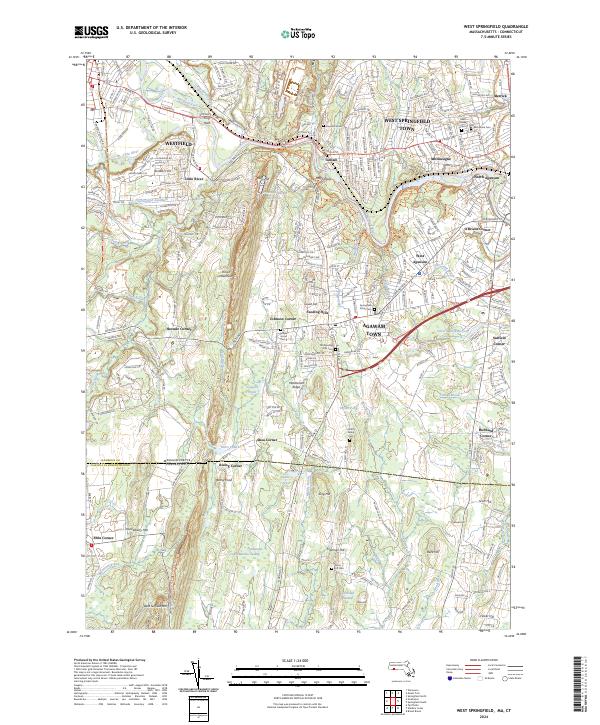 West Springfield, MA-CT — USGS 7.5-minute topo (2024)